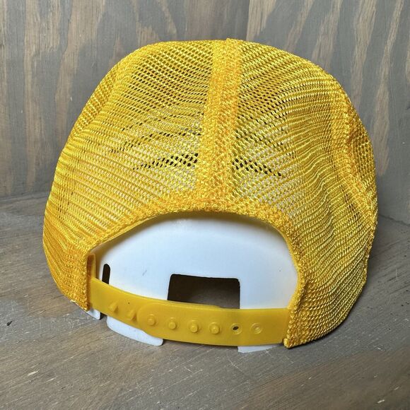 Vintage Snapback Trucker Breathable Hat Cap Yellow And White AA Quality Heating - Picture 4 of 7